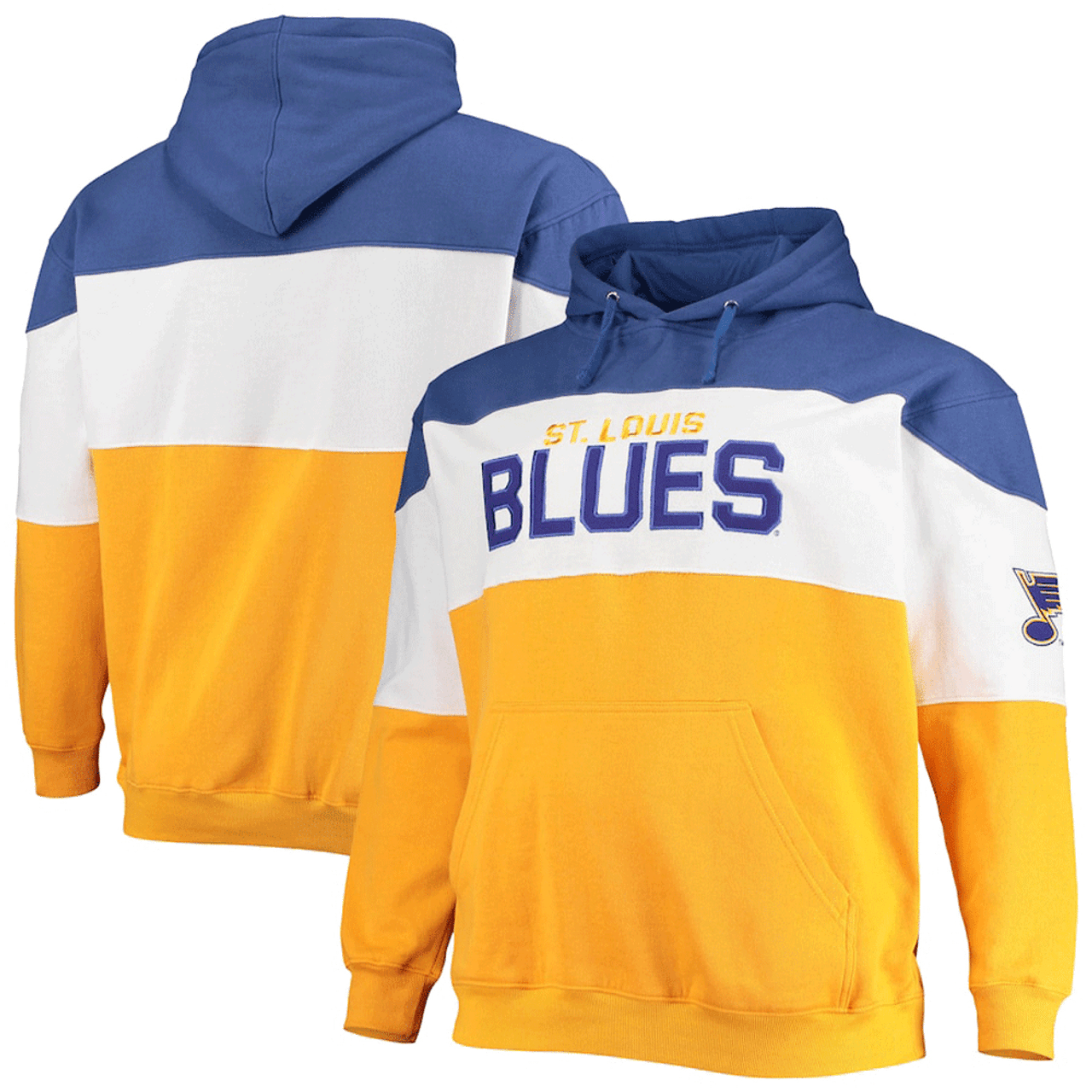 St. Louis Blues Fanatics Branded NHL Colorblock Fleece Hoodie 6X Black/White/Multi