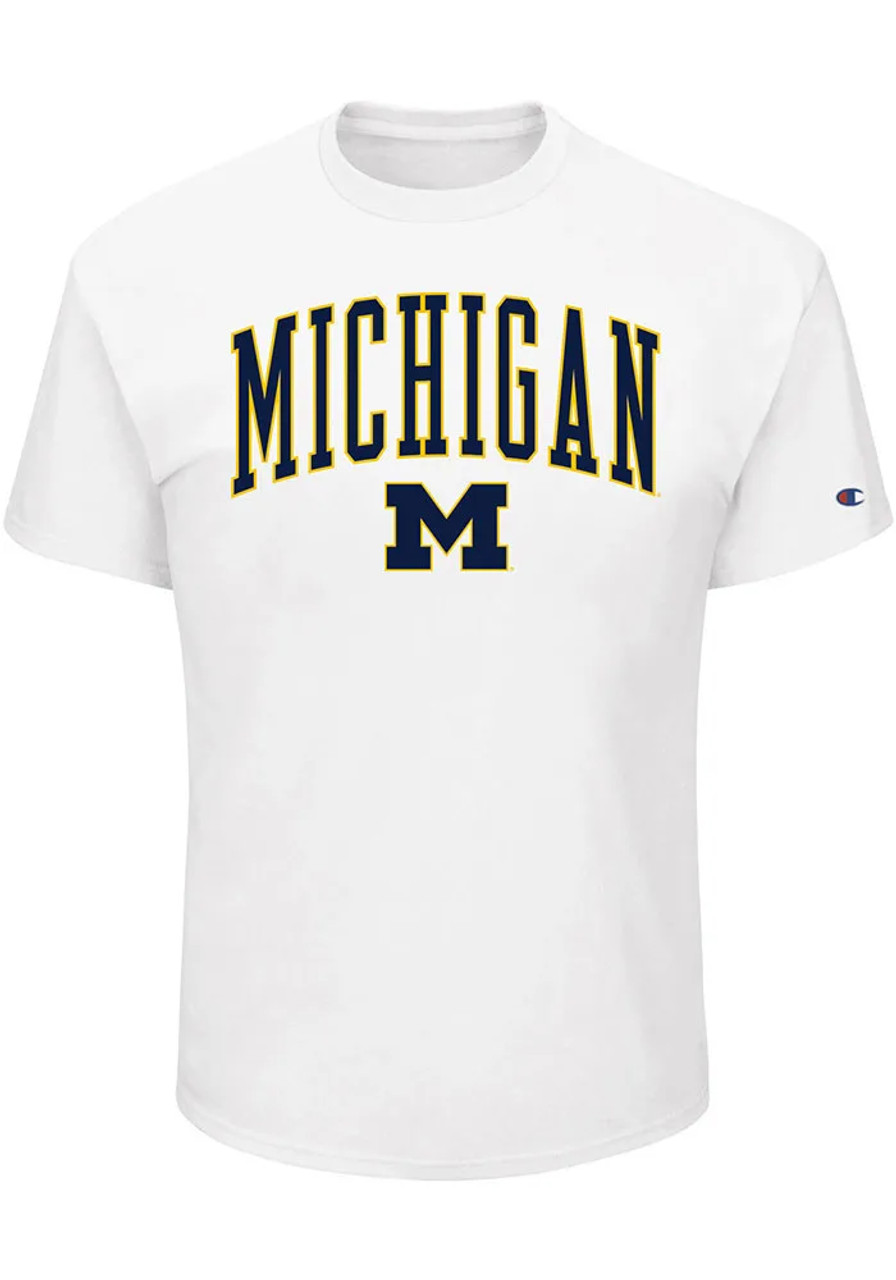 Champion University of Michigan White Arch Mascot Tee, 2XT, 3X, 3T, 5X