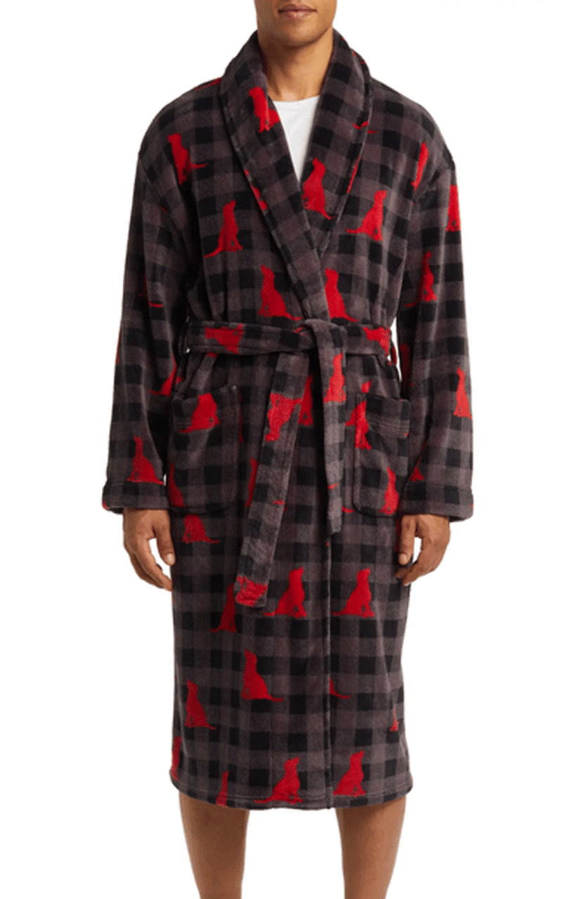 Plaid Plush Fleece Robe – Majestic International