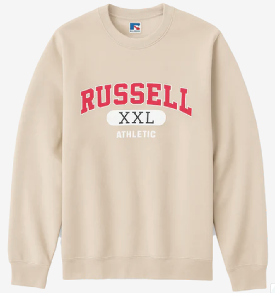 Russell Athletic Crew Neck Fleece Sweatshirt, 2 Colors, 3X, 4X, 5X
