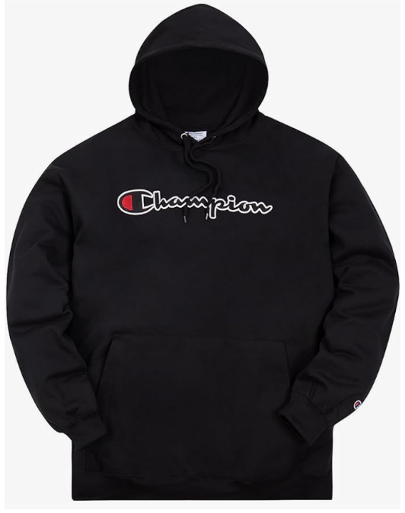 Champion Embroidered Logo Black Pullover Hoodie, 4XT