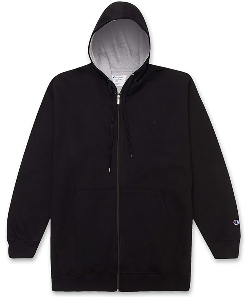 Champion Powerblend Full Zip Black Hoodie, Sizes XLT, 3XT, 5X, 5XT, 6X