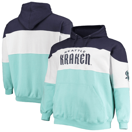 Seattle Kraken Fanatics Branded NHL Colorblock Fleece Hoodie  4X, 4XT