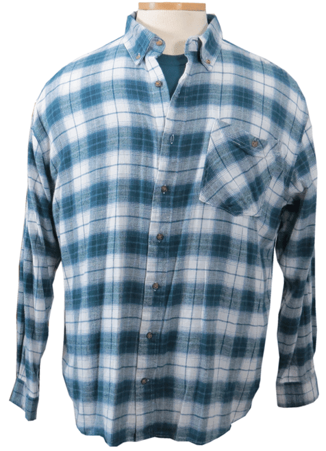 Catalog Label Teal Plaid Flannel Shirt 3X