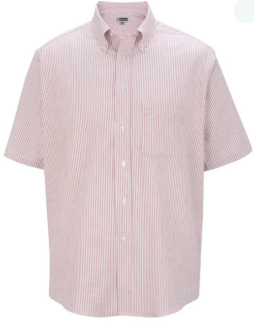 Edwards Easy Care Short Sleeve Burgundy Stripe Oxford, 2X, 3X, 4X, 6X Edwards Easy Care Short Sleeve Burgundy Stripe Oxford, 2X, 3X, 4X, 6X