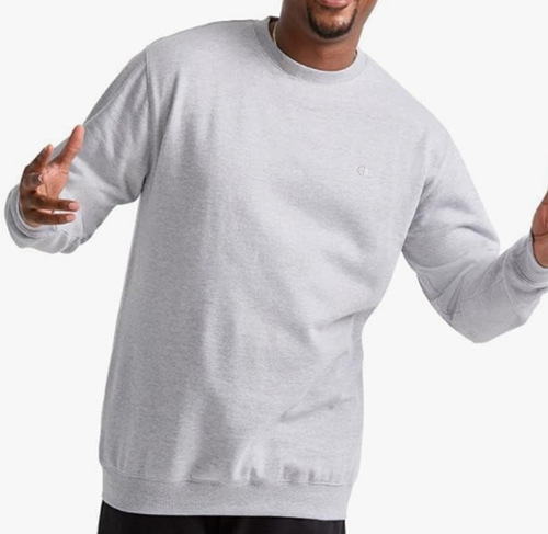 Champion Powerblend Heather Gray Crew Neck Sweatshirt, 2X, 2XT, 3X
