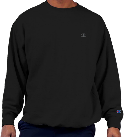 Champion Embroidered C logo Black Crew Neck Sweatshirt, XLT,  2XT