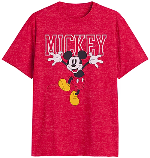Disney Mickey Mouse Heather Red Printed Tee, 4X, 4XT, 5X, 5XT