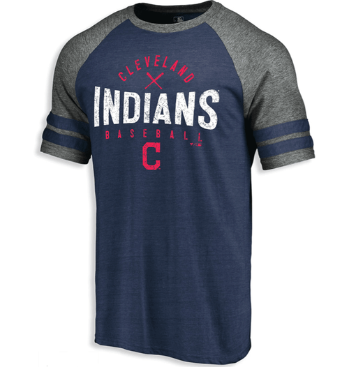 MLB Cleveland Indians Raglan Tee, LT, XLT, 2X, 2XT, 3X, 3XT, 4X