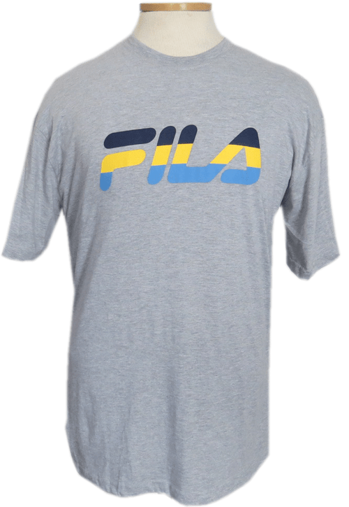 ■FILA■ Track and Field Graphic Ringer TeeFS2RSH2108XOWH 11 Fila Tri Color Logo Heather Gray Tee Shirt 2X, 2XT, 3X, 3XT
