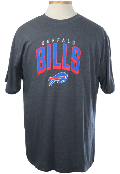 NFL Buffalo Bills Men's Team Striping Gray Short Sleeve Bi-Blend T-Shirt - S