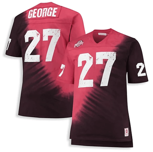 Mitchell & Ness Ohio State #27 Eddie George Jersey, 3XT, 4X, 4XT