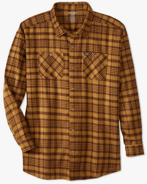 Wrangler Long Sleeve Flannel Shirt, 6 Colors, XLT, 2X, 2XT, 3X, 3XT, 4X ...