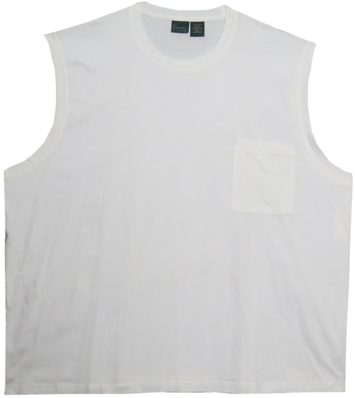 Scandia Woods White Sleeveless Pocket Tee, 5X