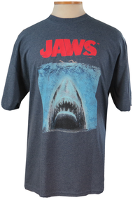 Jaws Movie Poster Heather Navy Short Sleeve Tee Shirt, 4X