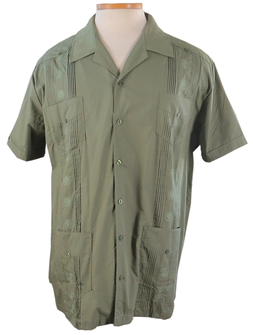 Men's Guayabera Shirt Short Sleeve – Snap Button, Embroidered, Casual & Formal, Sizes S-5XL