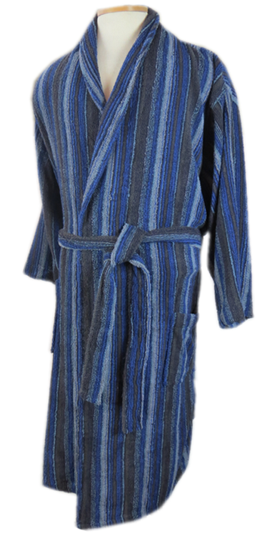 blue dress farm rio ARTHUR Bathrobe 100% Cotton Fancy Gray Size XXL Men's Dressing Gowns, Bathrobes & Jackets main image 1