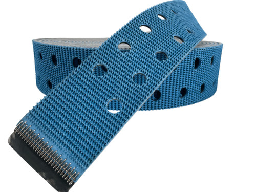 Blue Rough Top Vacuum Belt for EVOL 100 Mitsubishi with White Bottom, perforated and laced, 8mm x 100mm x 18,925mm