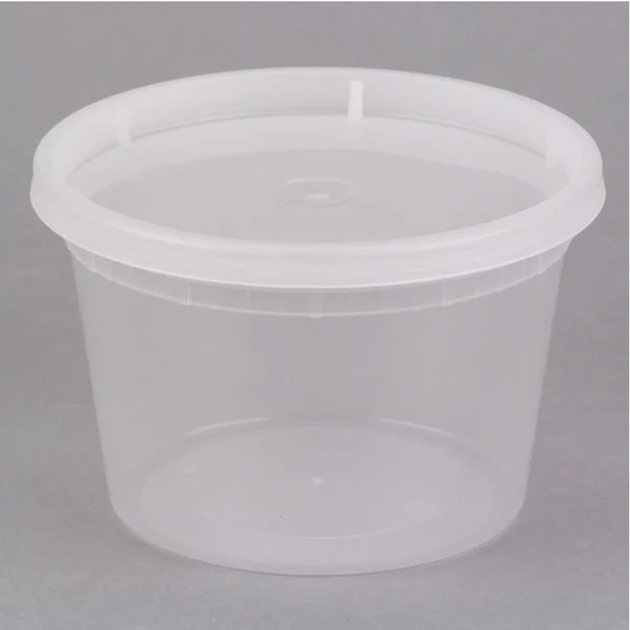 16 oz. Translucent Plastic Deli Container with Lid - milehighsoap