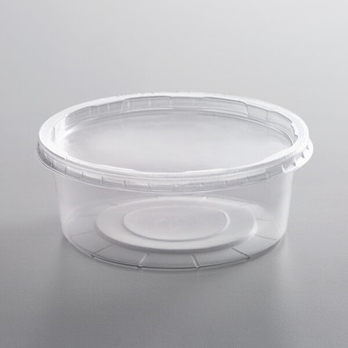 PAMI Deli Plastic Containers With Lids [48-Pack, 8oz] - Small Food