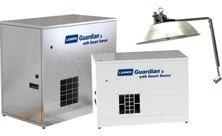 L.B. White Smart Sense heater family, showing two Guardian heaters and a radiant brooder