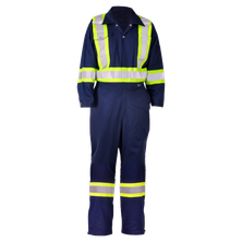 Viking VCI20N Hi-Vis Industrial Safety Coveralls, navy, front view