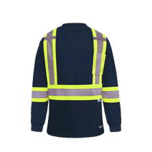 Viking Safety Bamboo Lined Long Sleeve Shirt, navy, front view