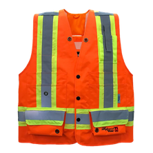 Viking Professional Journeyman 300D Trilobal Rip-stop FR Surveyor Vest, orange, front view