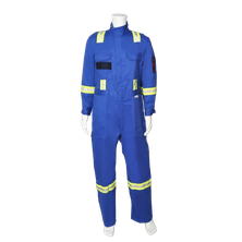 Viking Firewall 7 oz Striped FR Coveralls, model 40577, Royal Blue