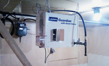 L.B. White Guardian Smart Sense heater installed in a swine building; representative installation