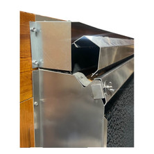 Reeves water containment cover installed at a cool-cell end; surrounding cooling-system components shown for context