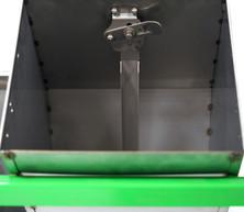 Interior view of Crystal Spring P2X pen feeder showing feed adjustment mechanism