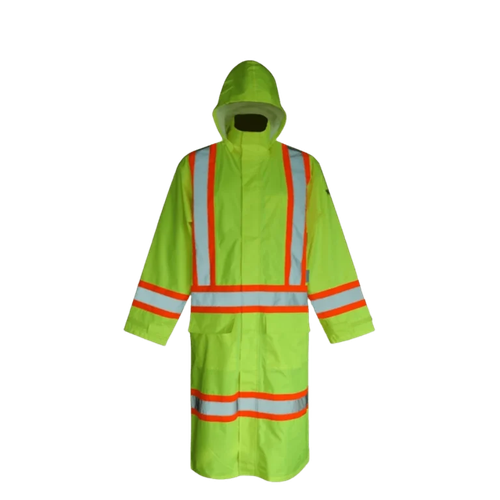 Open Road Safety Long Coat, green, front view