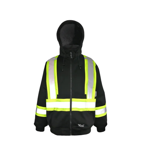 Viking Cotton-Lined Safety Hoodie, black, front view