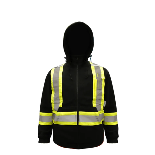 Viking Safety Fleece Hoodie, black, front view