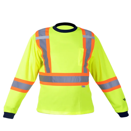 Viking Safety Cotton Lined Long Sleeve Shirt, green, front view