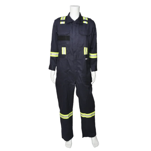 Viking Firewall 9 oz Striped FR Coveralls, model 40579, Dark Navy