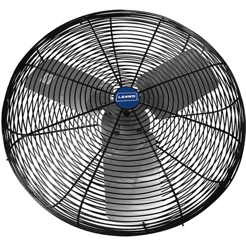 L.B. White black basket circulation fan — representative manufacturer photo