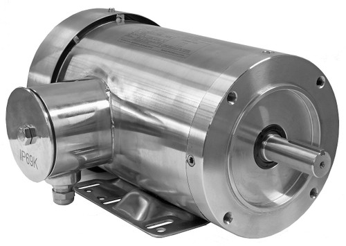 Stainless Steel Motor .50 HP 3600 RPM 56C/Feet – 208-230/460V TENV IP69K