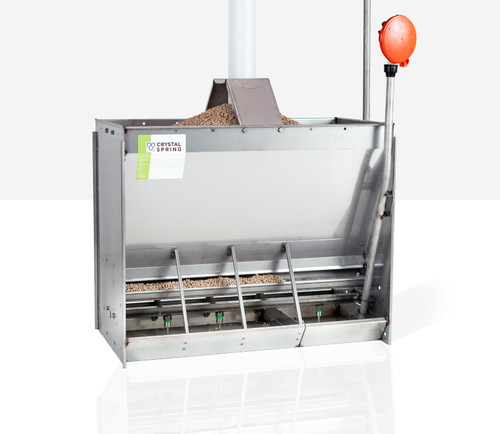 Crystal Spring N2 nursery wet/dry feeder with Water-Space trough and waterline assembly