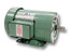 A green AGI 1.5 HP premium efficiency 3-phase electric motor with a 56HC frame, equipped with mounting feet, a C-face flange, and a side junction box.