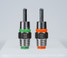 Two Crystal Spring Adaptive-Flow feeder nipples with green and orange colour-coded components