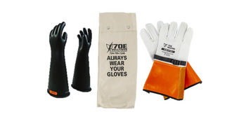 Class 0 Low Voltage (1000V) Insulated Glove Kit with 11 Gloves