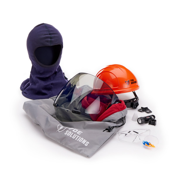 12 cal/cm² 70E Solutions AS1200HAT-PP70E Face Shield Kit w/ Flashlight