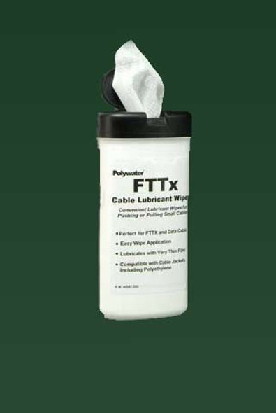 20-Ct Wipe Canister Polywater Lubricant FTTX ## FTTX-D20 ##