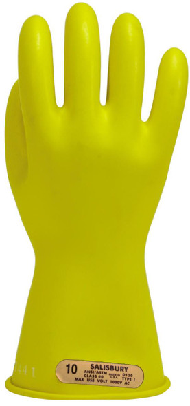 Salisbury Class 00 Gloves, 11" Length, 500 VAC, Yellow ## E0011Y ##