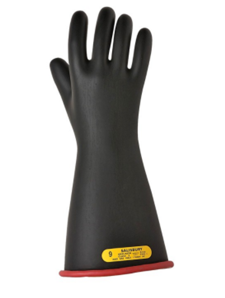 Class 2, 16" Length, 17,000V AC Electriflex Rubber Gloves (Red/Black)