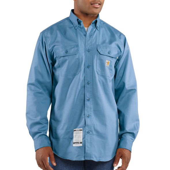 8.6 Cal/cm² Men's Flame Resistant Classic Twill Shirt (Blue)