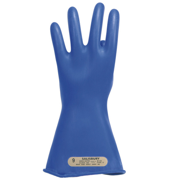 Class 00, 14" Length 500V AC Rubber Gloves (Blue)