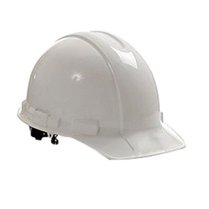 SALISBURY #SA29R01: Hard Hat, Front Brim, 4 Point, Nylon Ratchet Suspension, White Shell